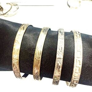 Elegant Silver Bangle Set